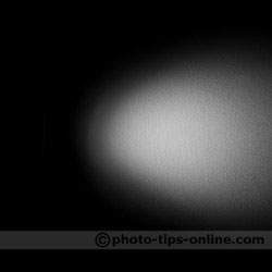 LumoPro Beauty Dish: light spread with grid, wall, deflector out