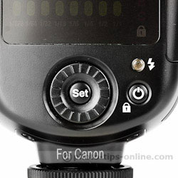 Nissin Di700 flash: controls, select dial